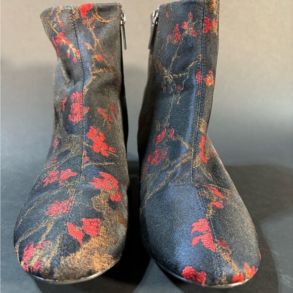 Topshop Silk Chinoiserie Booties with Silver Heel - Picture 1 of 8